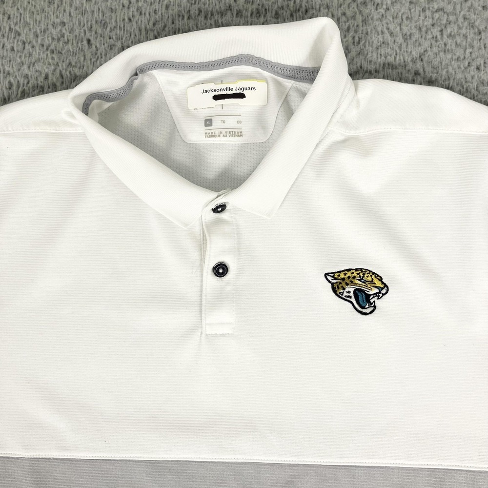 Jacksonville Jaguars Polo Shirt Mens XL White Team Issued NFL Football Nike